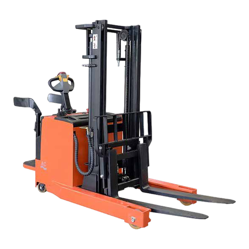 Stand-On Electric Reach Stacker for Warehouses